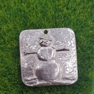 Vilmain Vintage Pewter Snowman Pendant P329